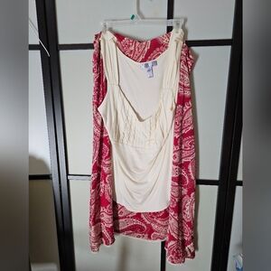 WOMANS CLASSY PAISLEY PRINT SKIRT AND TOP SET SKIRT SIZE 18 TOP XL